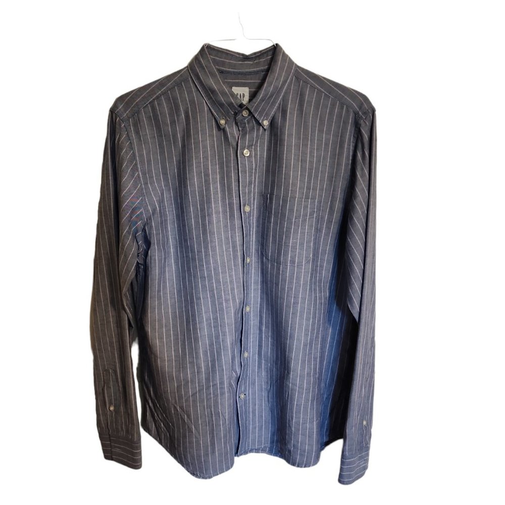 GAP Men's Dress Shirt - Striped - Large
